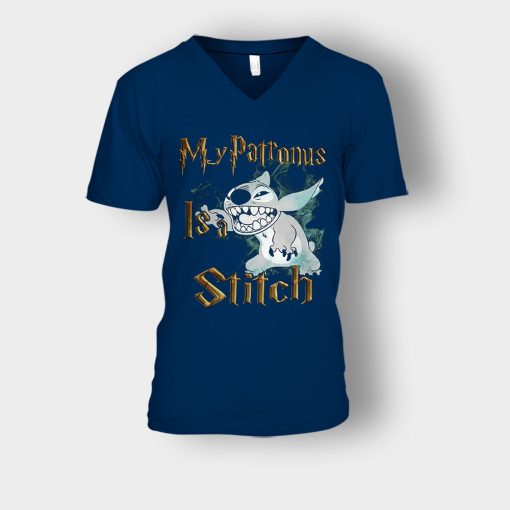 My-Patronus-Is-Disney-Lilo-And-Stitch-Unisex-V-Neck-T-Shirt-Navy