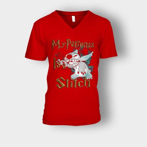 My-Patronus-Is-Disney-Lilo-And-Stitch-Unisex-V-Neck-T-Shirt-Red