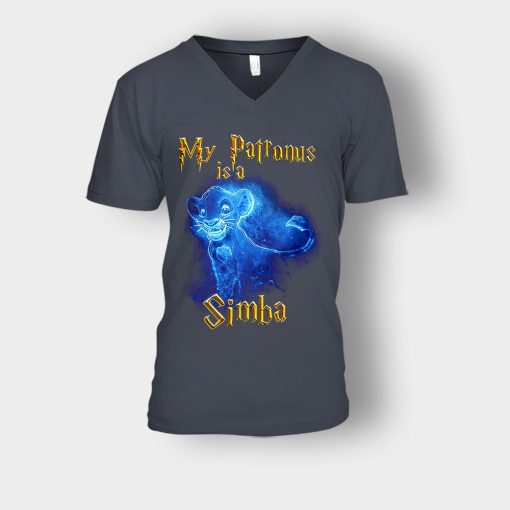 My-Patronus-Is-Simba-The-Lion-King-Disney-Inspired-Unisex-V-Neck-T-Shirt-Dark-Heather