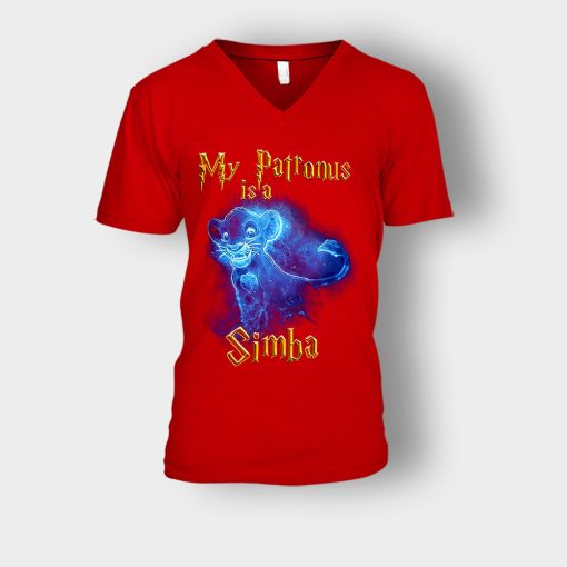 My-Patronus-Is-Simba-The-Lion-King-Disney-Inspired-Unisex-V-Neck-T-Shirt-Red