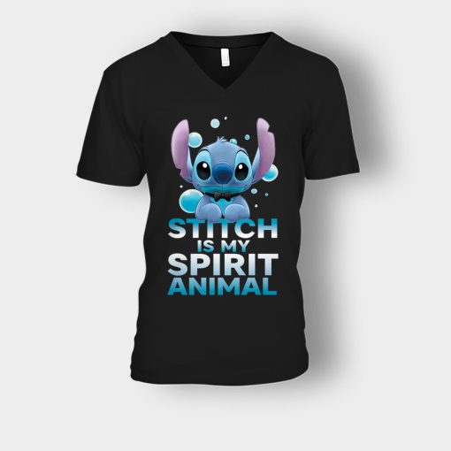 My-Spririt-Animal-Disney-Lilo-And-Stitch-Unisex-V-Neck-T-Shirt-Black