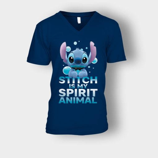 My-Spririt-Animal-Disney-Lilo-And-Stitch-Unisex-V-Neck-T-Shirt-Navy
