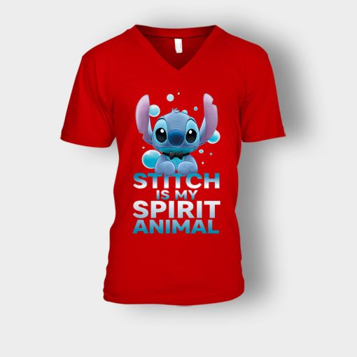 My-Spririt-Animal-Disney-Lilo-And-Stitch-Unisex-V-Neck-T-Shirt-Red