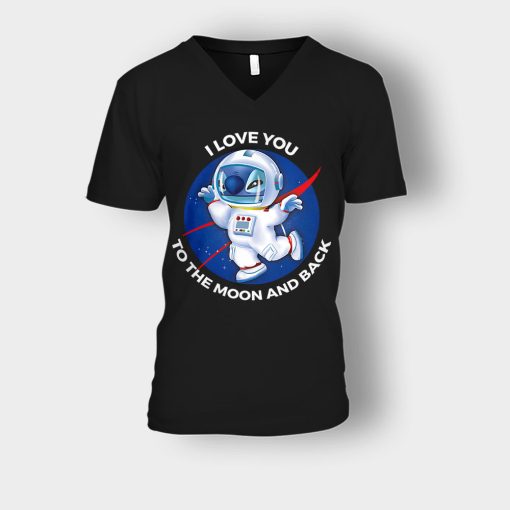 Nase-I-Love-You-Disney-Lilo-And-Stitch-Unisex-V-Neck-T-Shirt-Black