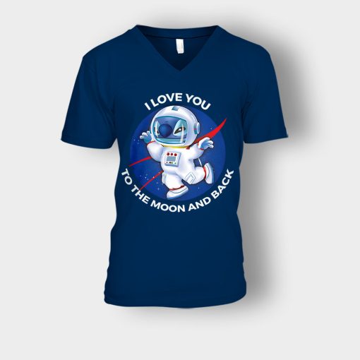 Nase-I-Love-You-Disney-Lilo-And-Stitch-Unisex-V-Neck-T-Shirt-Navy