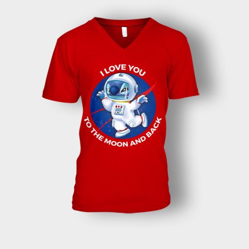 Nase-I-Love-You-Disney-Lilo-And-Stitch-Unisex-V-Neck-T-Shirt-Red