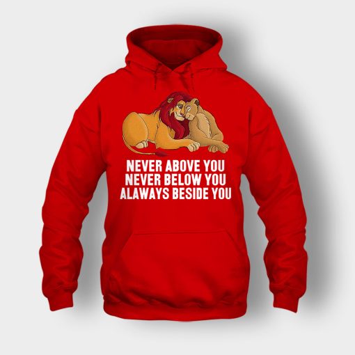 Never-Above-You-Never-Below-You-Always-Beside-You-The-Lion-King-Disney-Inspired-Unisex-Hoodie-Red