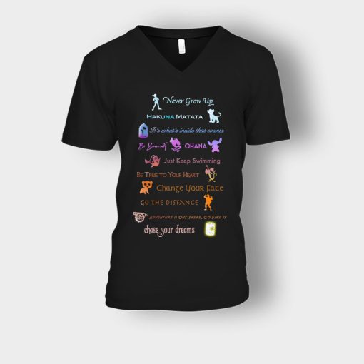 Never-Grow-Up-Disney-Unisex-V-Neck-T-Shirt-Black