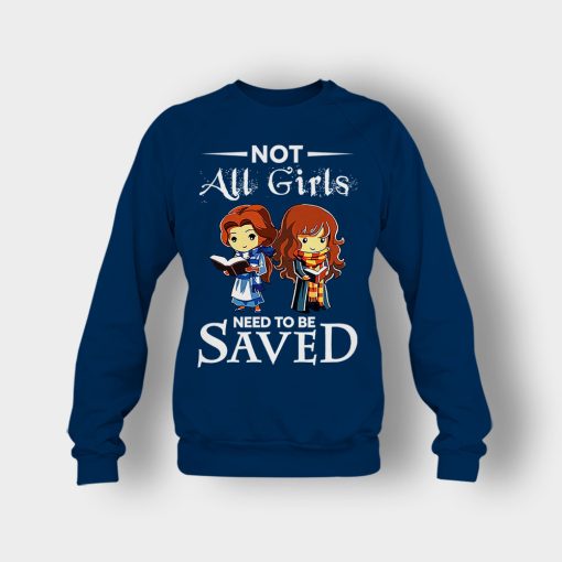 Not-All-Girls-Need-To-Be-Saved-Hermione-And-Belles-Disney-Beauty-And-The-Beast-Crewneck-Sweatshirt-Navy