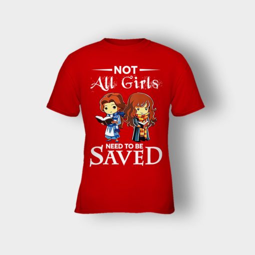 Not-All-Girls-Need-To-Be-Saved-Hermione-And-Belles-Disney-Beauty-And-The-Beast-Kids-T-Shirt-Red