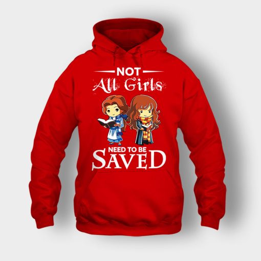 Not-All-Girls-Need-To-Be-Saved-Hermione-And-Belles-Disney-Beauty-And-The-Beast-Unisex-Hoodie-Red