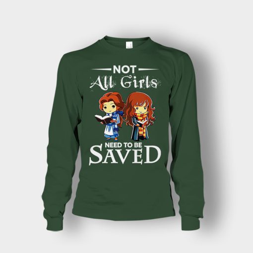 Not-All-Girls-Need-To-Be-Saved-Hermione-And-Belles-Disney-Beauty-And-The-Beast-Unisex-Long-Sleeve-Forest