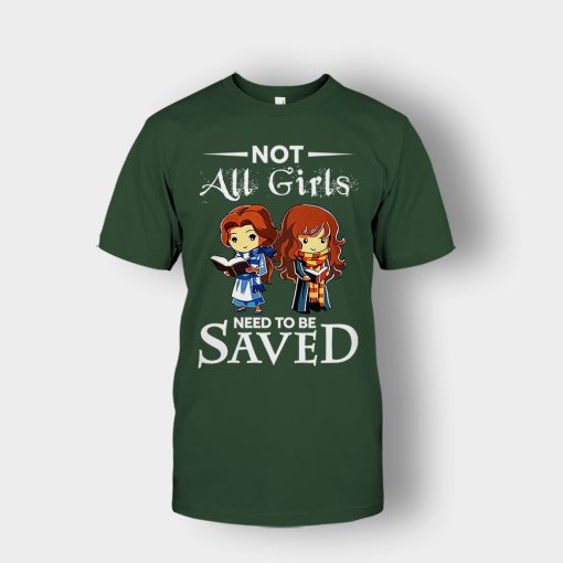 Not-All-Girls-Need-To-Be-Saved-Hermione-And-Belles-Disney-Beauty-And-The-Beast-Unisex-T-Shirt-Forest