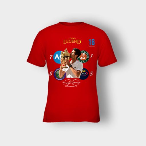 Novak-Djokovic-Living-Legend-Wimbledon-Champion-2019-Kids-T-Shirt-Red