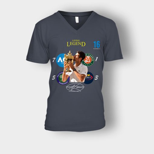 Novak-Djokovic-Living-Legend-Wimbledon-Champion-2019-Unisex-V-Neck-T-Shirt-Dark-Heather