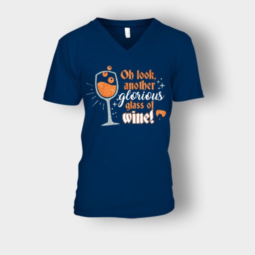 Oh-Look-Another-Glorious-Glass-Of-Wine-Winnie-Sanderson-Unisex-V-Neck-T-Shirt-Navy