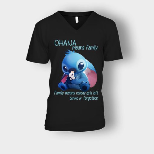 Ohana-Means-Family-Disney-Lilo-And-Stitch-Unisex-V-Neck-T-Shirt-Black