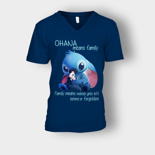 Ohana-Means-Family-Disney-Lilo-And-Stitch-Unisex-V-Neck-T-Shirt-Navy