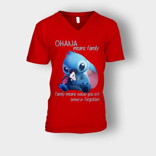 Ohana-Means-Family-Disney-Lilo-And-Stitch-Unisex-V-Neck-T-Shirt-Red