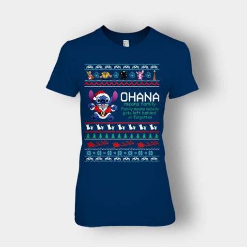 Ohana-Ugly-Knit-Disney-Lilo-And-Stitch-Ladies-T-Shirt-Navy