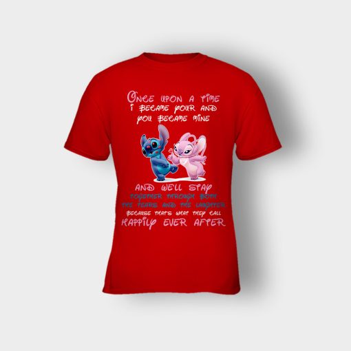 Once-Upon-A-Time-Disney-Lilo-And-Stitch-Kids-T-Shirt-Red