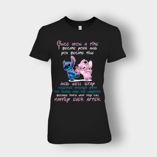 Once-Upon-A-Time-Disney-Lilo-And-Stitch-Ladies-T-Shirt-Black