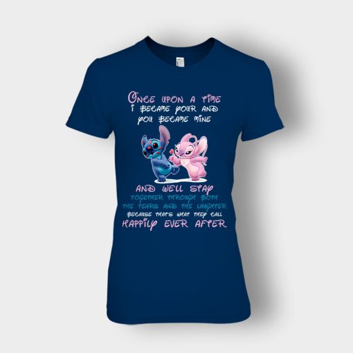 Once-Upon-A-Time-Disney-Lilo-And-Stitch-Ladies-T-Shirt-Navy