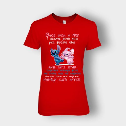 Once-Upon-A-Time-Disney-Lilo-And-Stitch-Ladies-T-Shirt-Red