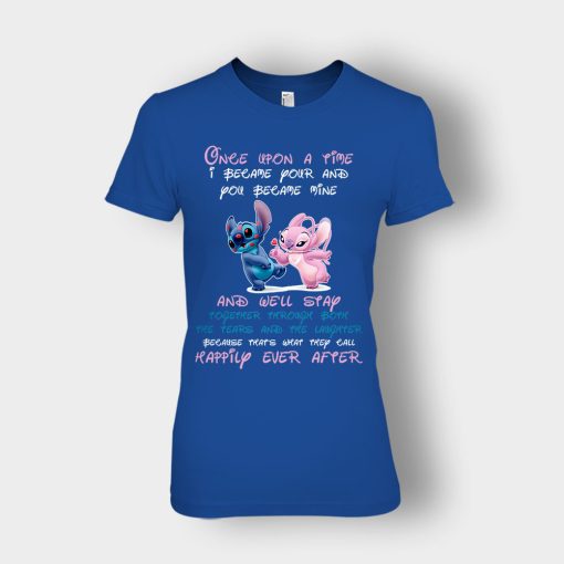 Once-Upon-A-Time-Disney-Lilo-And-Stitch-Ladies-T-Shirt-Royal