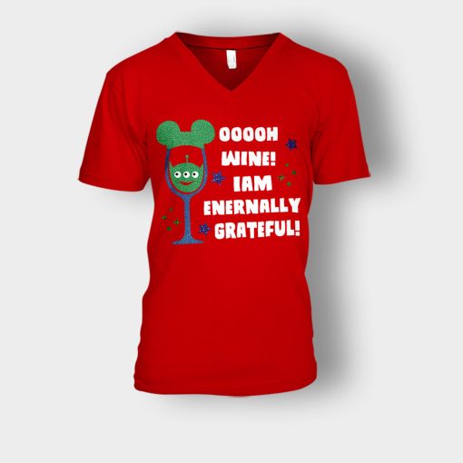 Ooooh-Wine-Im-Grateful-Disney-Toy-Story-Unisex-V-Neck-T-Shirt-Red