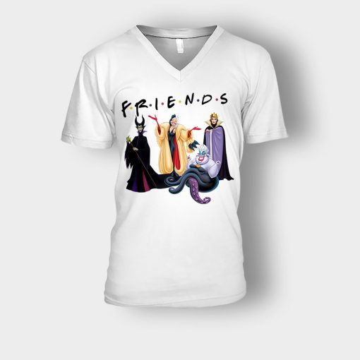 Parody-Friends-TV-Disney-Villains-Inspired-Unisex-V-Neck-T-Shirt-White