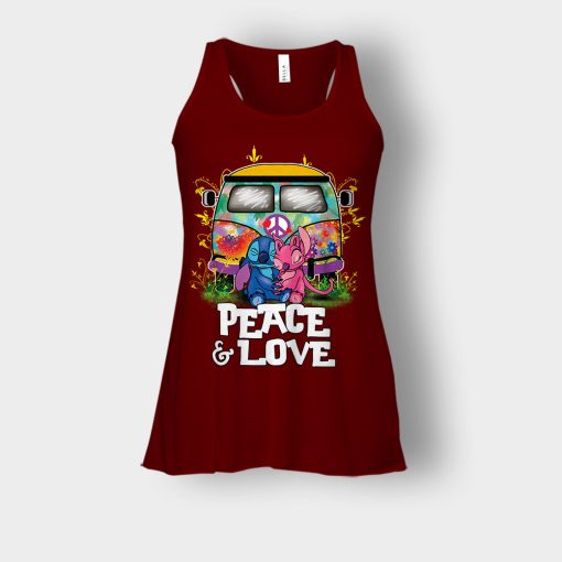 Peace-And-Love-Disney-Lilo-And-Stitch-Bella-Womens-Flowy-Tank-Maroon