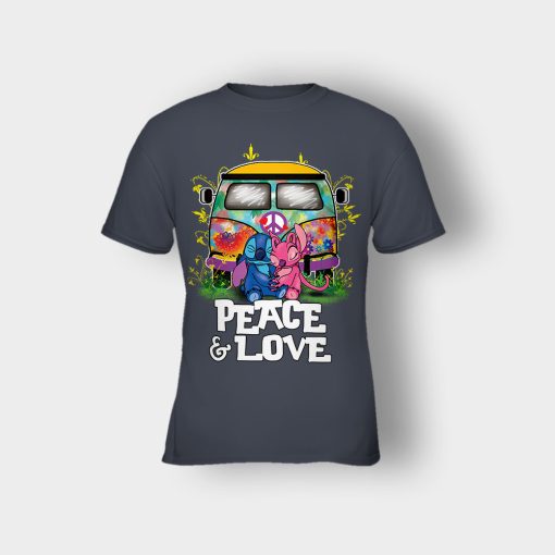 Peace-And-Love-Disney-Lilo-And-Stitch-Kids-T-Shirt-Dark-Heather