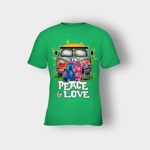 Peace-And-Love-Disney-Lilo-And-Stitch-Kids-T-Shirt-Irish-Green