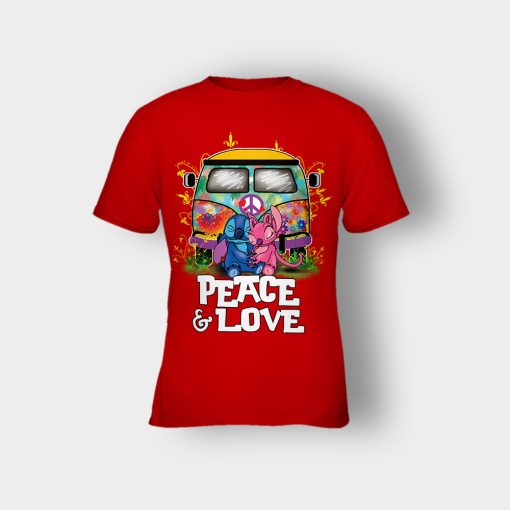 Peace-And-Love-Disney-Lilo-And-Stitch-Kids-T-Shirt-Red