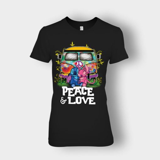 Peace-And-Love-Disney-Lilo-And-Stitch-Ladies-T-Shirt-Black