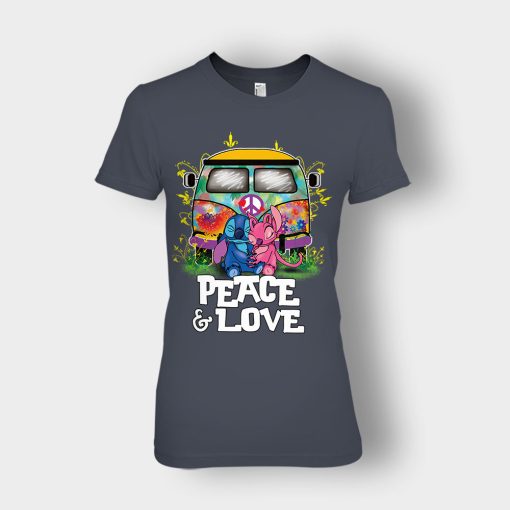 Peace-And-Love-Disney-Lilo-And-Stitch-Ladies-T-Shirt-Dark-Heather