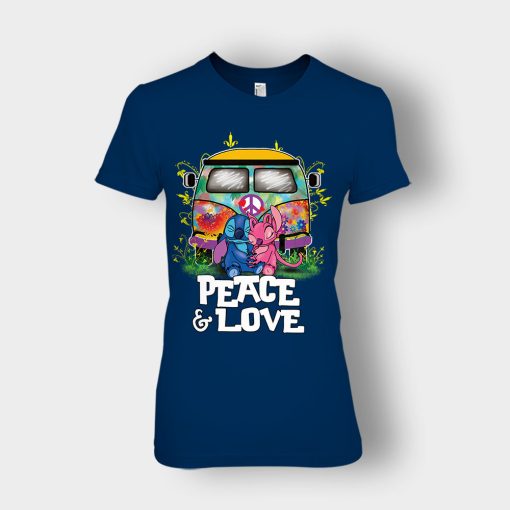 Peace-And-Love-Disney-Lilo-And-Stitch-Ladies-T-Shirt-Navy