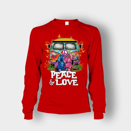 Peace-And-Love-Disney-Lilo-And-Stitch-Unisex-Long-Sleeve-Red