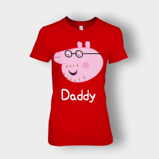 Peppa-Pig-Daddy-Pig-Ladies-T-Shirt-Red