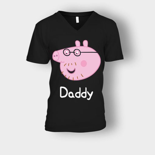 Peppa-Pig-Daddy-Pig-Unisex-V-Neck-T-Shirt-Black