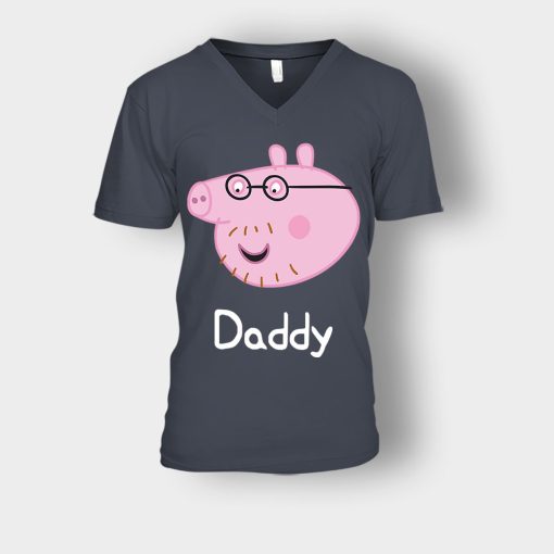 Peppa-Pig-Daddy-Pig-Unisex-V-Neck-T-Shirt-Dark-Heather