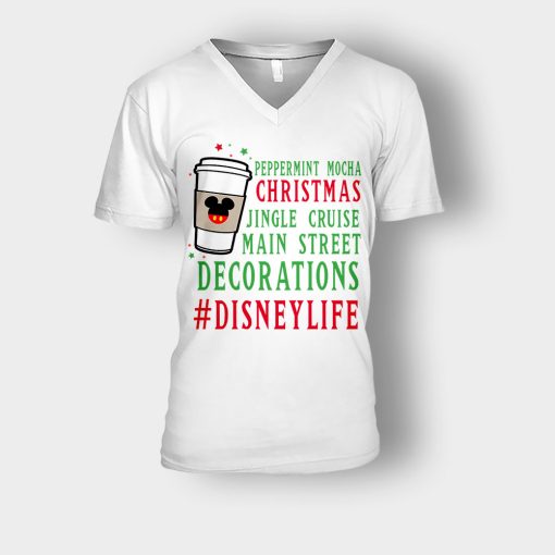 Peppermint-Mocha-Disney-Inspired-Unisex-V-Neck-T-Shirt-White