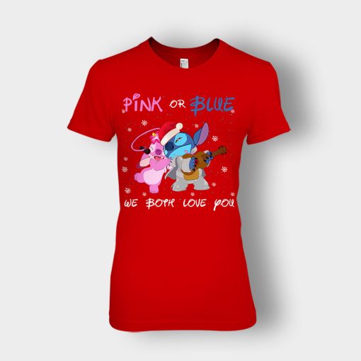 Pink-Or-Blue-We-Both-Love-You-Disney-Lilo-And-Stitch-Ladies-T-Shirt-Red