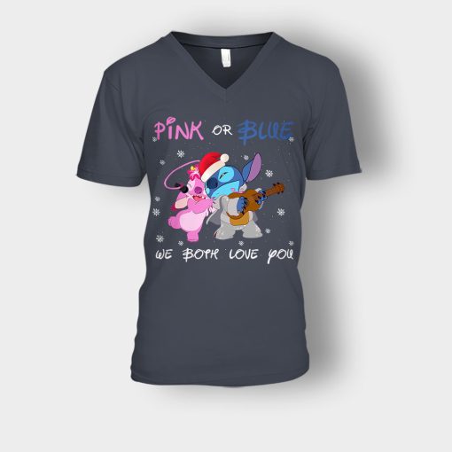 Pink-Or-Blue-We-Both-Love-You-Disney-Lilo-And-Stitch-Unisex-V-Neck-T-Shirt-Dark-Heather