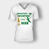 Powered-By-Adventure-and-Beer-Disney-Peter-Pan-Unisex-V-Neck-T-Shirt-White