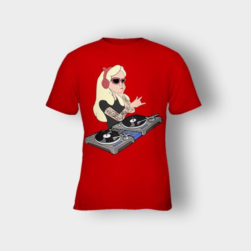 Princess-Dj-Disney-Kids-T-Shirt-Red