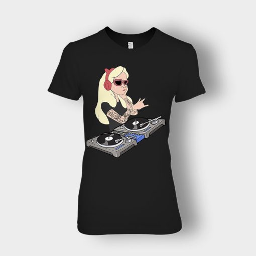 Princess-Dj-Disney-Ladies-T-Shirt-Black