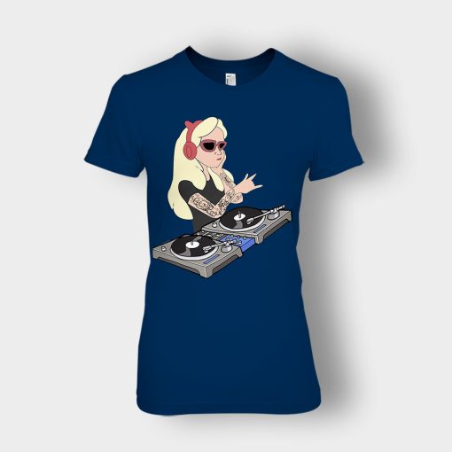 Princess-Dj-Disney-Ladies-T-Shirt-Navy