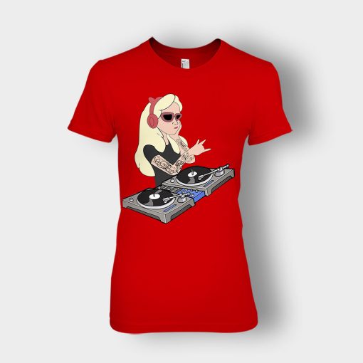 Princess-Dj-Disney-Ladies-T-Shirt-Red